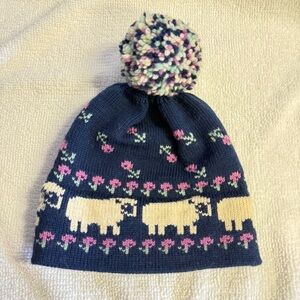 Vintage Mountain Ladies and Ewe Wool beanie Sheep. Warm for skiing made in USA